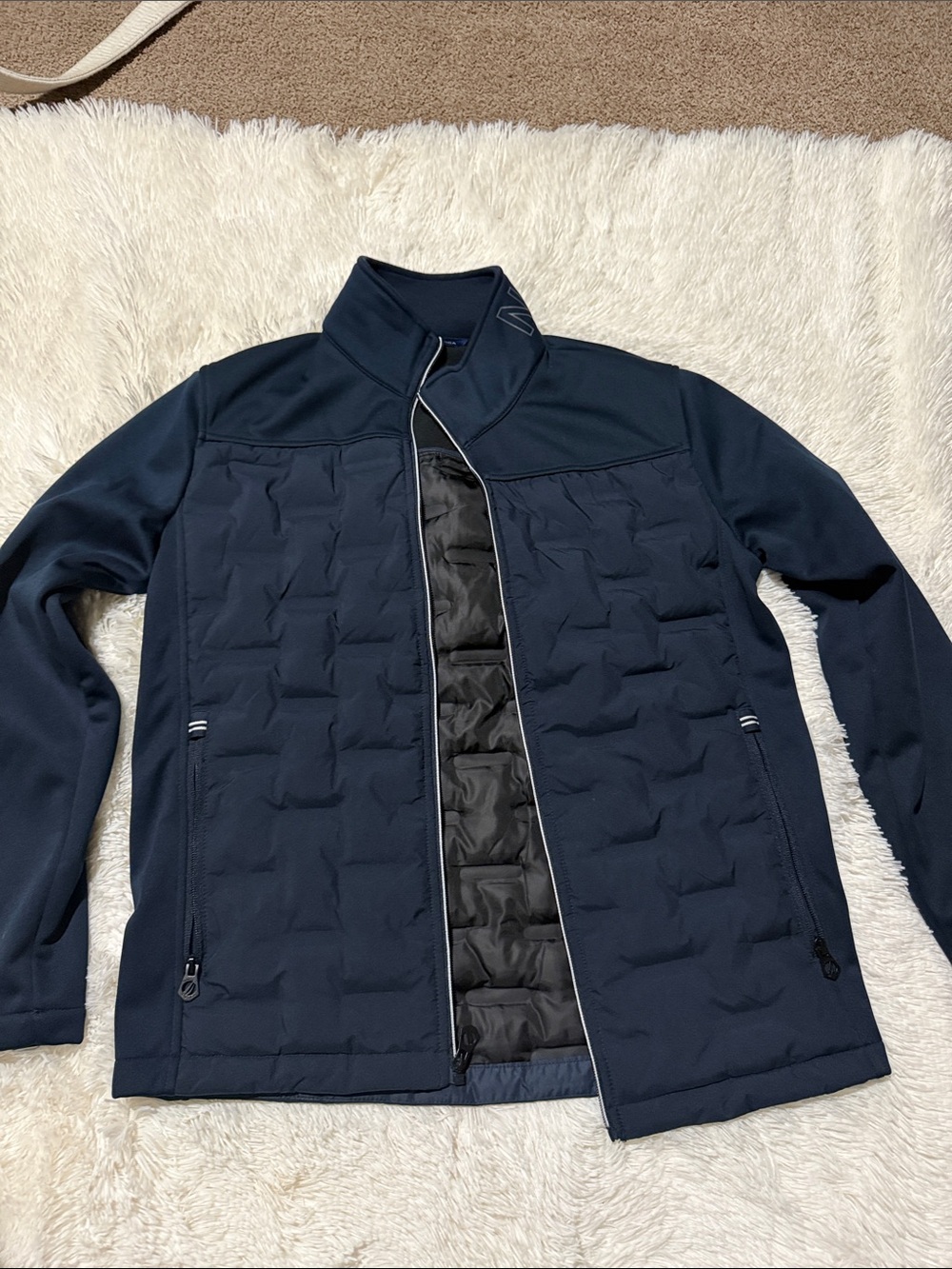 Nautica Men's Navy Quilted-Panel Performance Jacket
